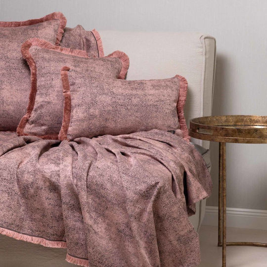 Aslanis Home Kedros Ριχτάρι Τετραθέσιου Καναπέ Chenille 180x350εκ. Σάπιο Μήλο / Καφέ