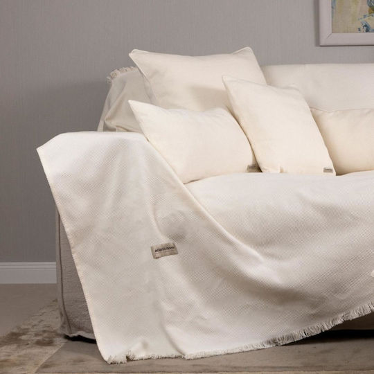 Aslanis Home Viersitzer-Sofa Überwurf Atheras 180x350cm Ecru