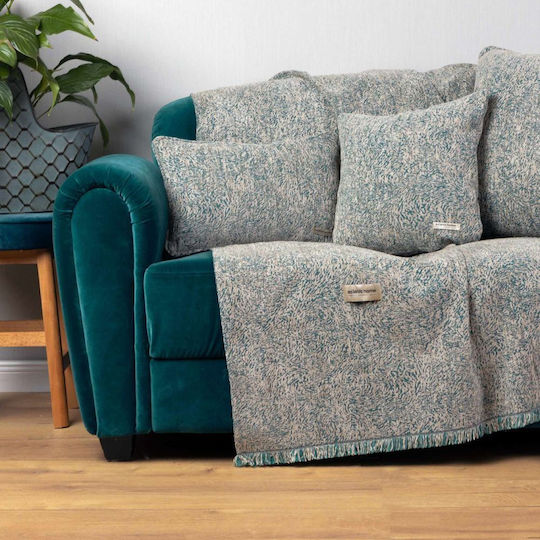 Aslanis Home Viersitzer-Sofa Überwurf Parnassos 180x350cm Veraman / Ecru