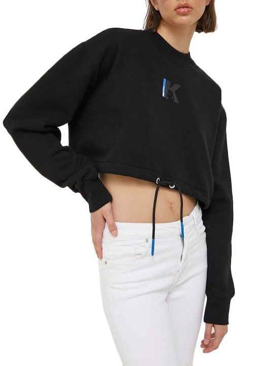 Karl Lagerfeld Women's Cropped Sweatshirt Black