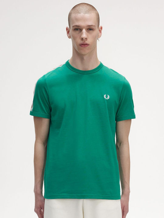 Fred Perry Ringer Ανδρικό T-shirt Κοντομάνικο Πράσινο