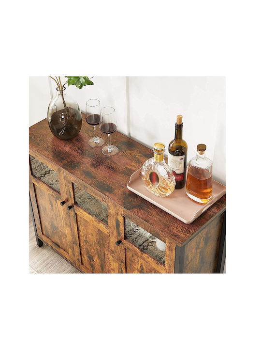 Μπουφές από Ξύλο & Μέταλλο Καφέ 100x35x75cm