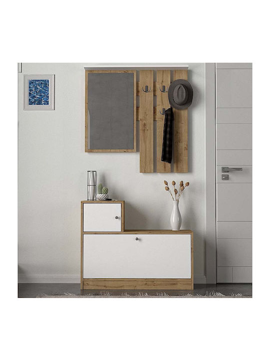 Galina Entry Furniture with Mirror / Hanger & Shoe Rack 91.8x27x70cm