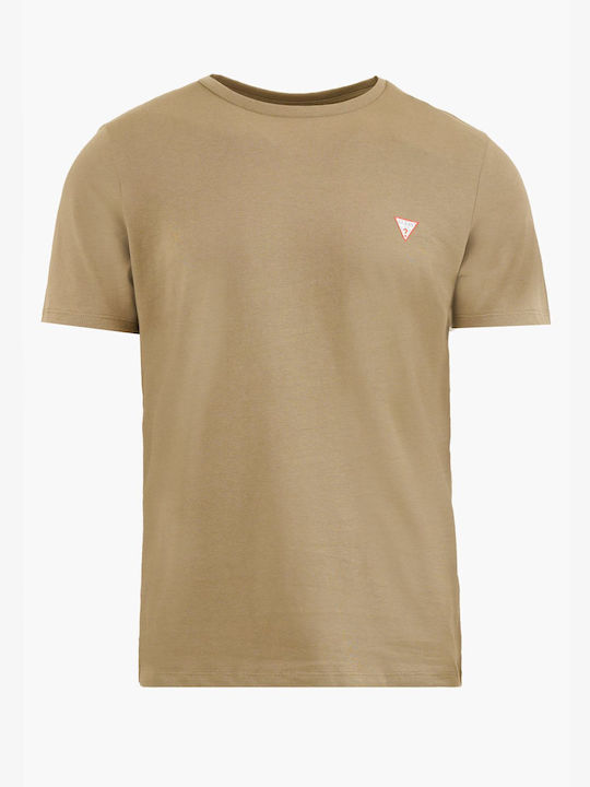 Guess Herren T-Shirt Kurzarm Khaki