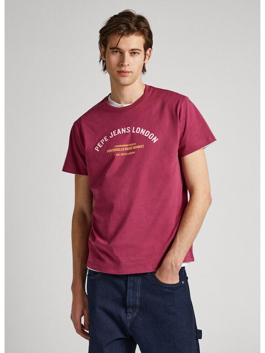 Pepe Jeans Herren T-Shirt Kurzarm Rot