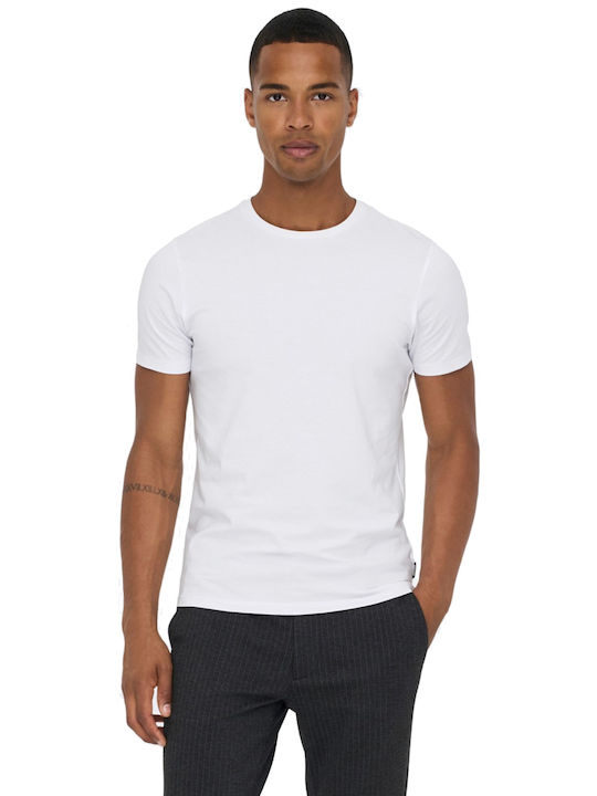 Only & Sons Herren T-Shirt Kurzarm Weiß