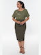 Nicola Women's Summer Blouse Short Sleeve Green