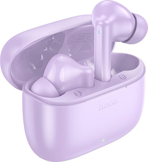 Hoco EQ2 In-ear Bluetooth Handsfree Ακουστικά με Θήκη Φόρτισης Μωβ
