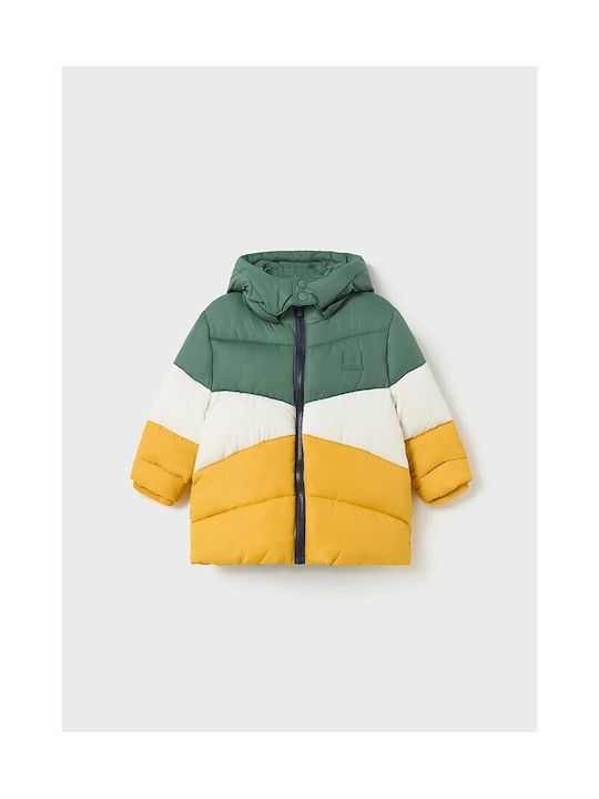 Mayoral Boys Quilted Coat Multicolour with Ηood