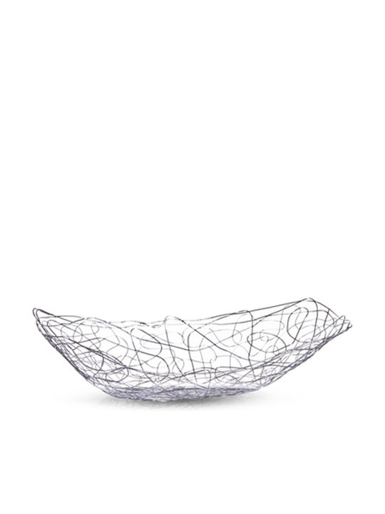 Fruit Bowl Metallic Silver 33x19x9cm