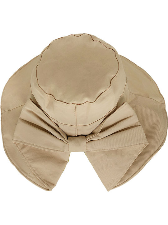 Frauen Stoff Hut Cloche Beige