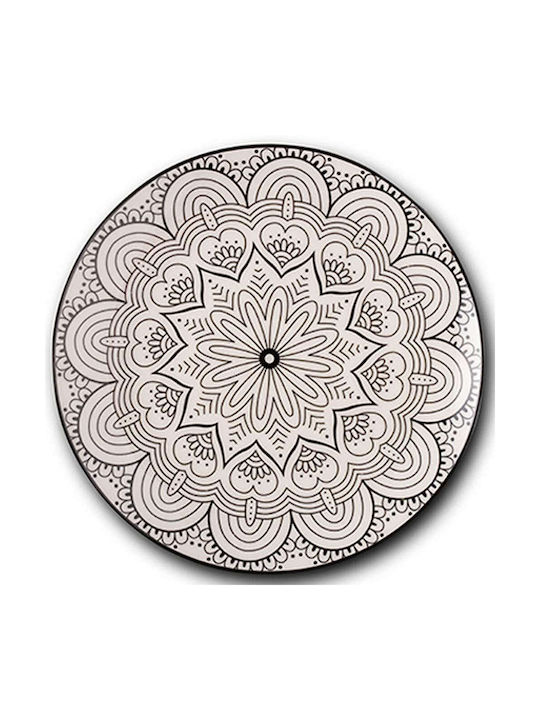 Nava Plate Desert made of Porcelain White-Black...