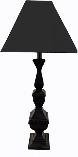 Art et Lumiere Holz Tischlampe mit Schwarz Schirm und Basis