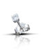 Hillas Single Earring made of White Gold with Stones 2.40 mm