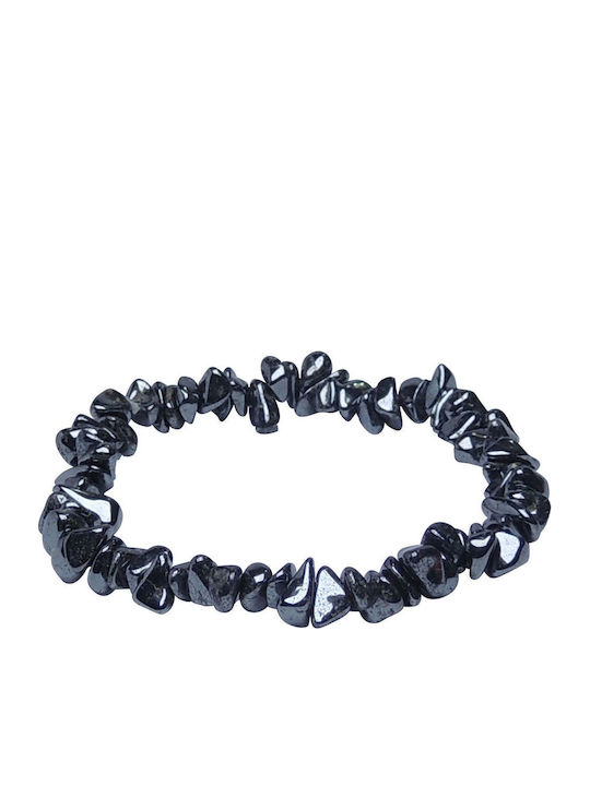 Yogi & Yogini Γυναικείο Βραχιόλι Black Hematite από Κορδόνι 8cm