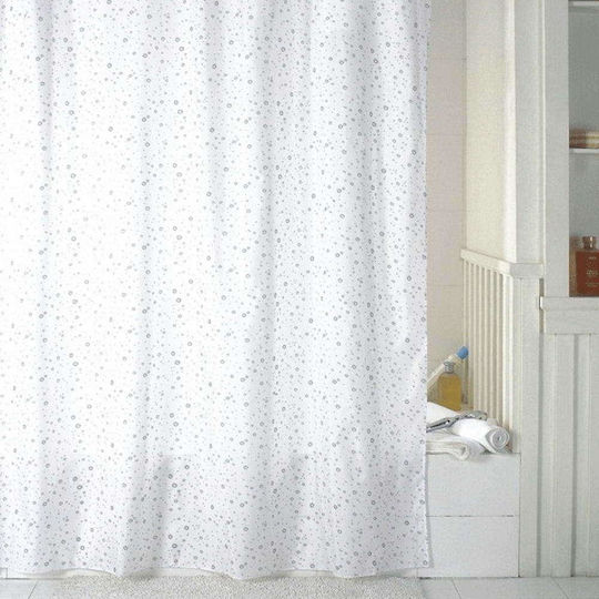 Dimitracas Raindrops Κουρτίνα Μπάνιου Υφασμάτινη 180x200cm Γκρι