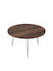 Round Coffee Table Tayo Walnut L70xW70xH40cm