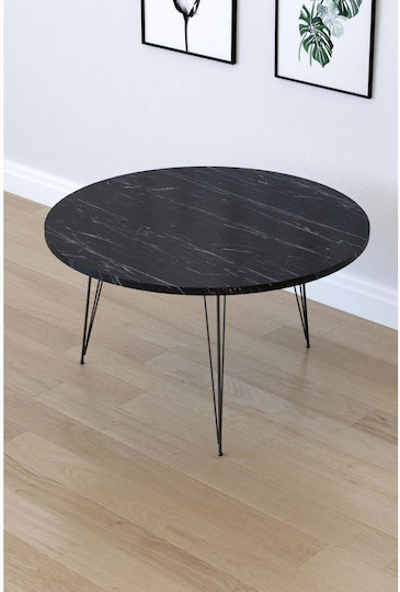 Masa Centrală Rotundă Tayo Din Lemn Neagră Lățime 70x Lungime 70x Înălțime 40cm
