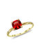 Kiriakos Gofas Single Stone Ring in 14K Gold with Ruby