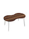 Sade Oval Wooden Coffee Table Walnut L90xW41xH40cm