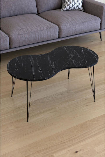 Masa De Cafea Centrală Ovală Sade Din Lemn Neagră L90xL41xÎ40cm