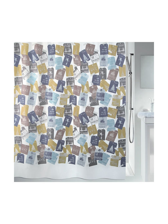 Spirella Travel Κουρτίνα Μπάνιου Υφασμάτινη 180x200cm Πολύχρωμη