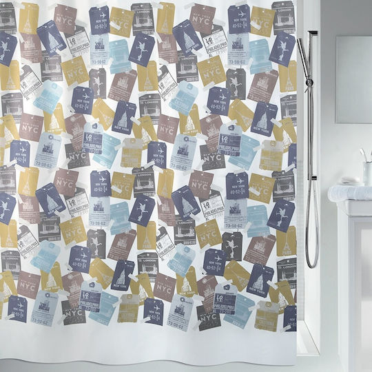 Spirella Travel Perdea de duș Țesătură 180x200cm Multicolor