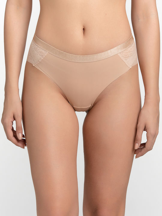 Miss Rosy Damen Slip Nahtlos Beige