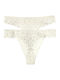 Γυναικεία String 2Pack με Δαντέλα Λευκά