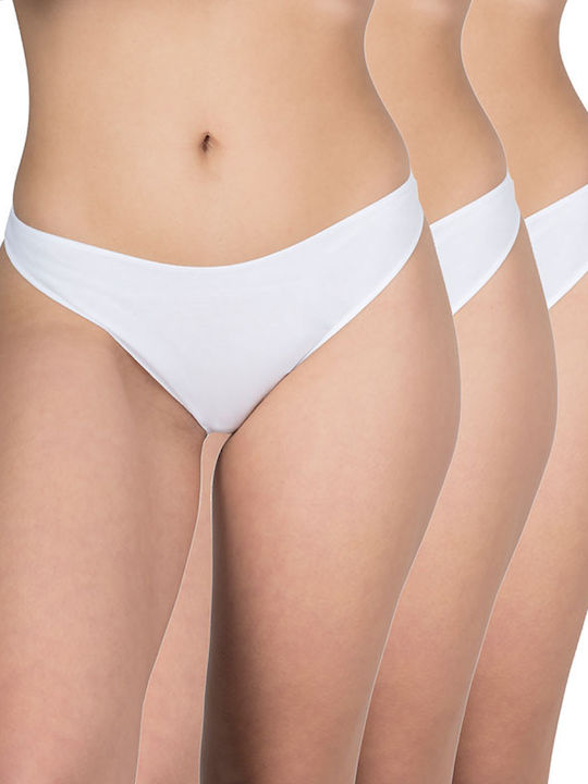 A.A UNDERWEAR Femei Brazilia 3Pack fără cusături Albe