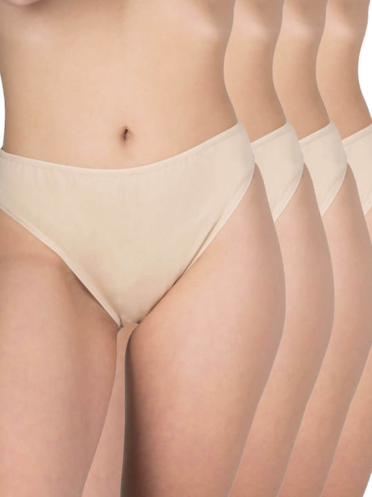 A.A UNDERWEAR Tai Plus Cotton Women's Slip MultiPack Seamless Beige