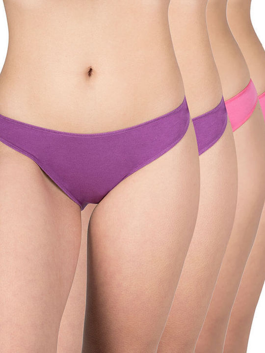 A.A UNDERWEAR Βαμβακερά Γυναικεία Slip MultiPack χωρίς Ραφές