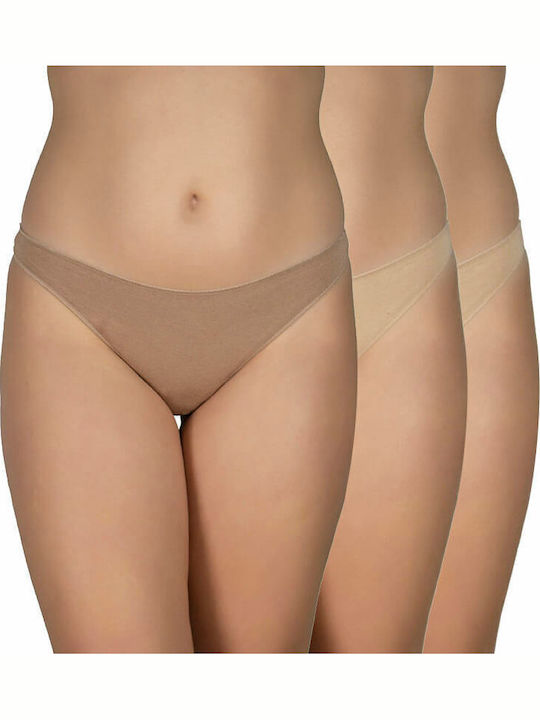 Damen Zeichenfolge 2Pack Nahtlos Beige