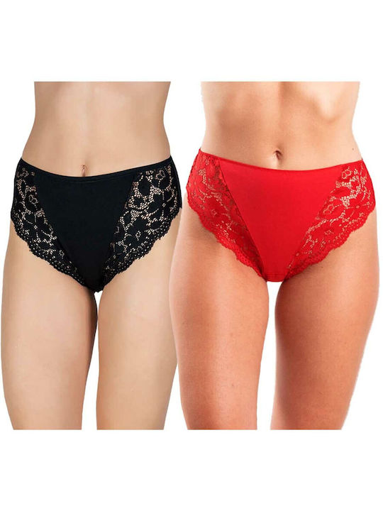 A.A UNDERWEAR Women's Slip 2Pack with Lace Black