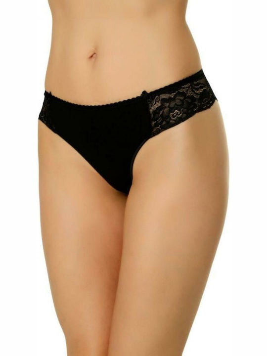 Sexen Cotton Women's Brazil with Lace Black