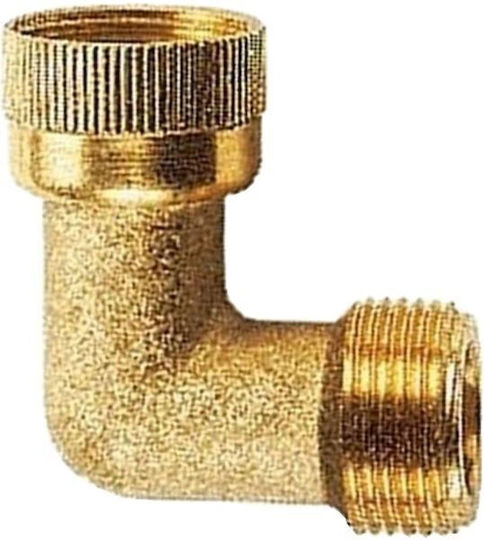 Aquajet L Type Watering Pipe Connector with Male-Female Thread 25.4mm Bronze