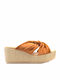 Women's Suede Platform Wedge Sandals Tabac Brown