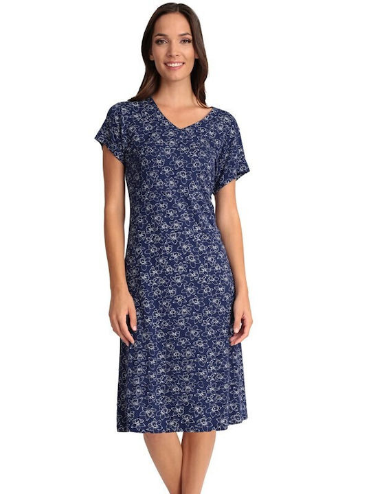 Lydia Creations Summer Women's Nightdress Navy Blue