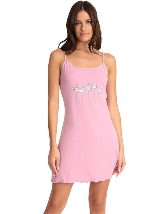 Lydia Creations Summer Women's Nightdress Pink