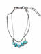 Bizoutaki Brass Anklet with Turquoise 21.5cm