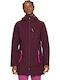 Women's Short Parka Jacket for Winter with Hood Burgundy