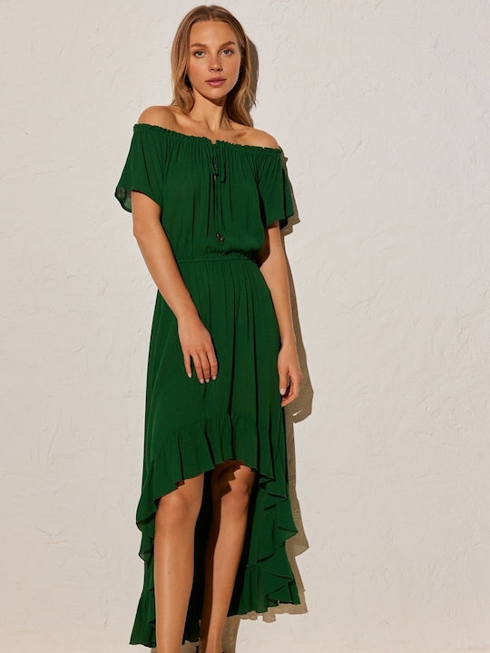 Ysabel Mora Feminin Lung Rochie de Plajă Verde