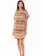 Pink Label Damen Mini Kleid Strand Mehrfarbig