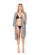 Aquablue Damen Kimono Strand Schwarz