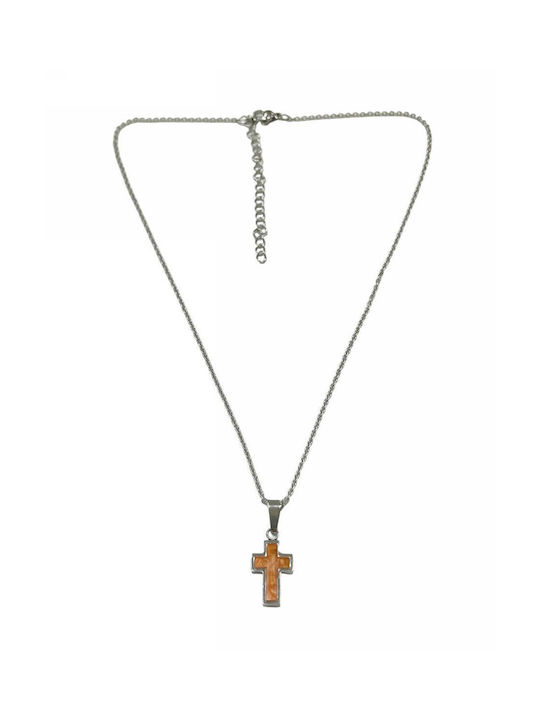 Tatu Moyo Cross from Steel with Chain