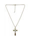 Tatu Moyo Cross from Gold Plated Steel with Chain