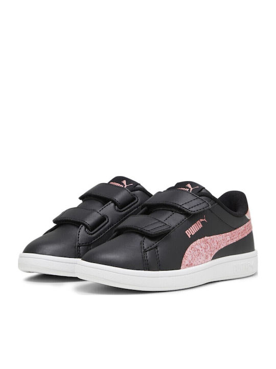 Smash 3.0 Kids Sports Tennis Shoes With Hoop & Loop Closure Black