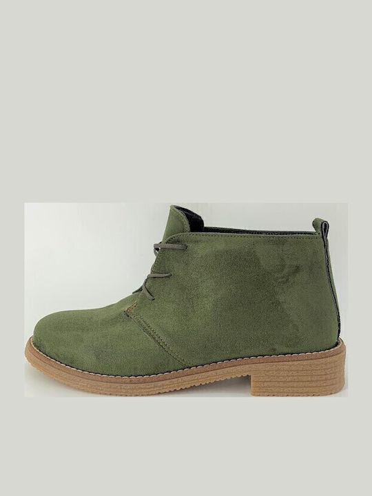 Suede Women's Oxford Boots Khaki