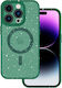 Tel Protect Magnetic Splash Frosted Back Cover Silicon / Plastic / Tempered Glass Magnetic Verde (iPhone 12 Pro Max)