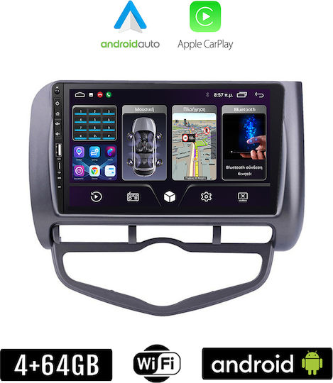 Kirosiwa Ηχοσύστημα Αυτοκινήτου για Honda Jazz με Clima (Bluetooth/USB/WiFi/GPS/Apple-Carplay/Android-Auto) με Οθόνη Αφής 9"